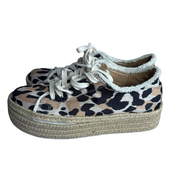 SCHUTZ LUANA CHEETAH ESPADRILLE PLATFORM SNEAKERS Size 8 - Picture 4 of 9